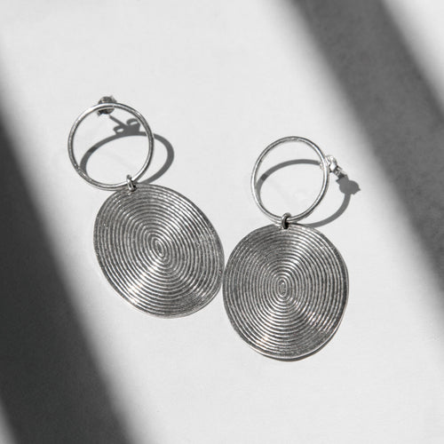 MyTindy Grey Half Spirals Earrings