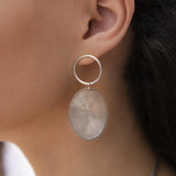 MyTindy Grey Half Spirals Earrings, view 2