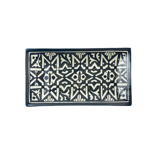 MyTindy Grey Rectangle Moroccan Plate