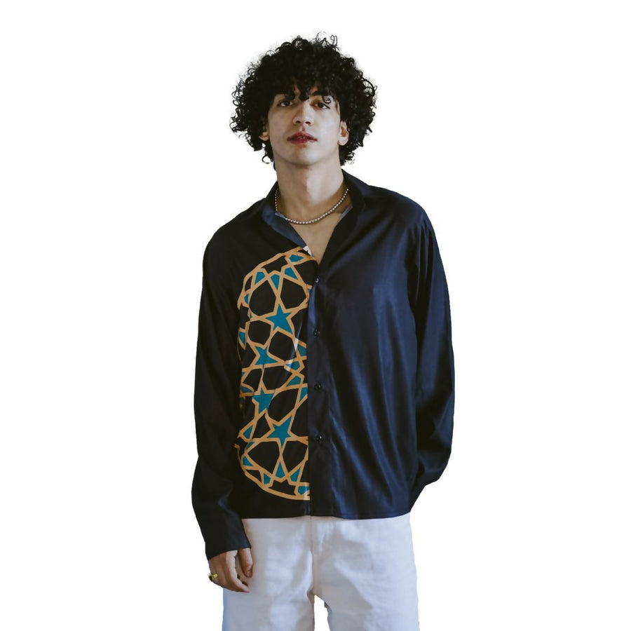 MyTindy Half Circle Mosaic Moroccan Shirt