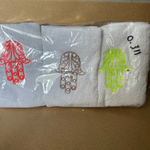 MyTindy HAMSA - Set of 6 Moroccan Embroidery Towels
