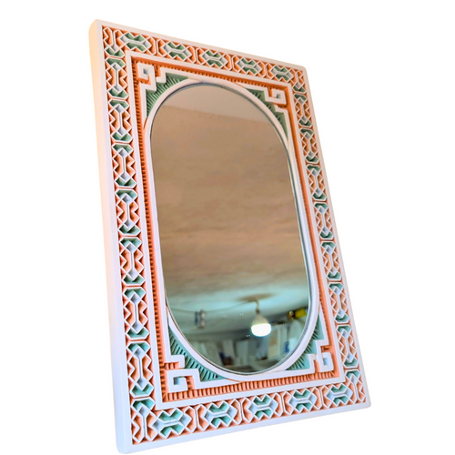 MyTindy Hand-Carved Plaster Wall Mirror