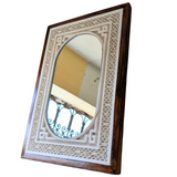 MyTindy Hand-Carved Plaster Wall Mirror, view 2