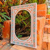 MyTindy Hand-Carved Plaster Wall Mirror, view 3