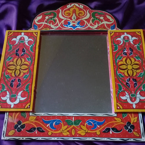MyTindy Hand Painted Moroccan Mirror with Doors