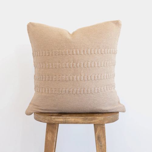 MyTindy Handcrafted Beige Embroidered Cushion Cover