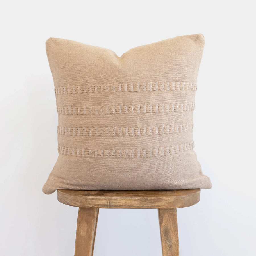 MyTindy Handcrafted Beige Embroidered Cushion Cover