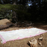 MyTindy Moroccan Beni Ourain White & Pink Rug, view 4