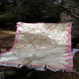 MyTindy Moroccan Beni Ourain White & Pink Rug, view 5