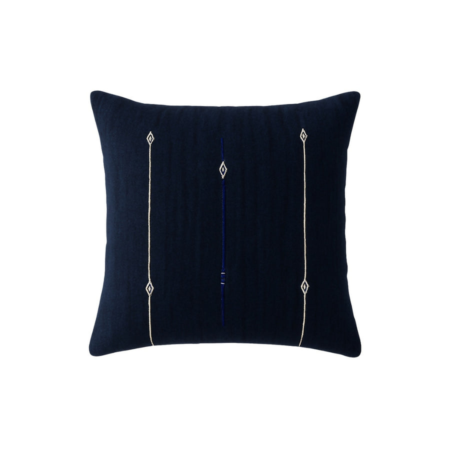 MyTindy Indigo Artisan Hand-Loomed Cushion Cover | Minimalist Tribal Diamond Embroidery
