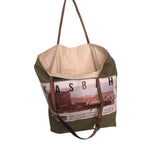 MyTindy Khaki Linen Tote Bag Kasbah Ait Ben Haddou, view 3
