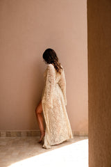 MyTindy Lilya Beige Lace Kimono, view 5