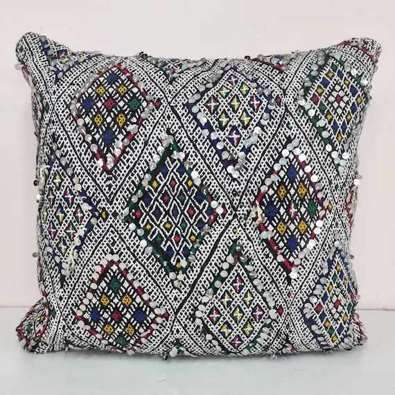 MyTindy Klim Sequins and Wool Moroccan Pillow