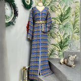 MyTindy Laila Blue and Gold Royal Moroccan Kaftan, view 2