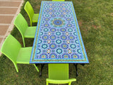 MyTindy Large dining table for outdoor & indoor made from mosaic , Summer mosaic Table 100% handcrafted, included shipping, view 2