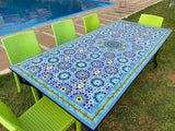 MyTindy Large dining table for outdoor & indoor made from mosaic , Summer mosaic Table 100% handcrafted, included shipping, view 4