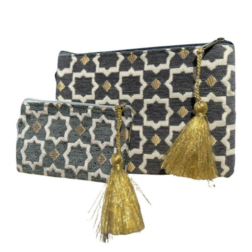 MyTindy Large grey Moroccan pouch