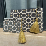 MyTindy Large grey Moroccan pouch, view 3