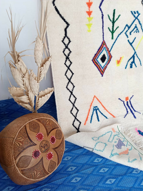 MyTindy Large Moroccan Wool Carpet - Handmade Tribal Patterns