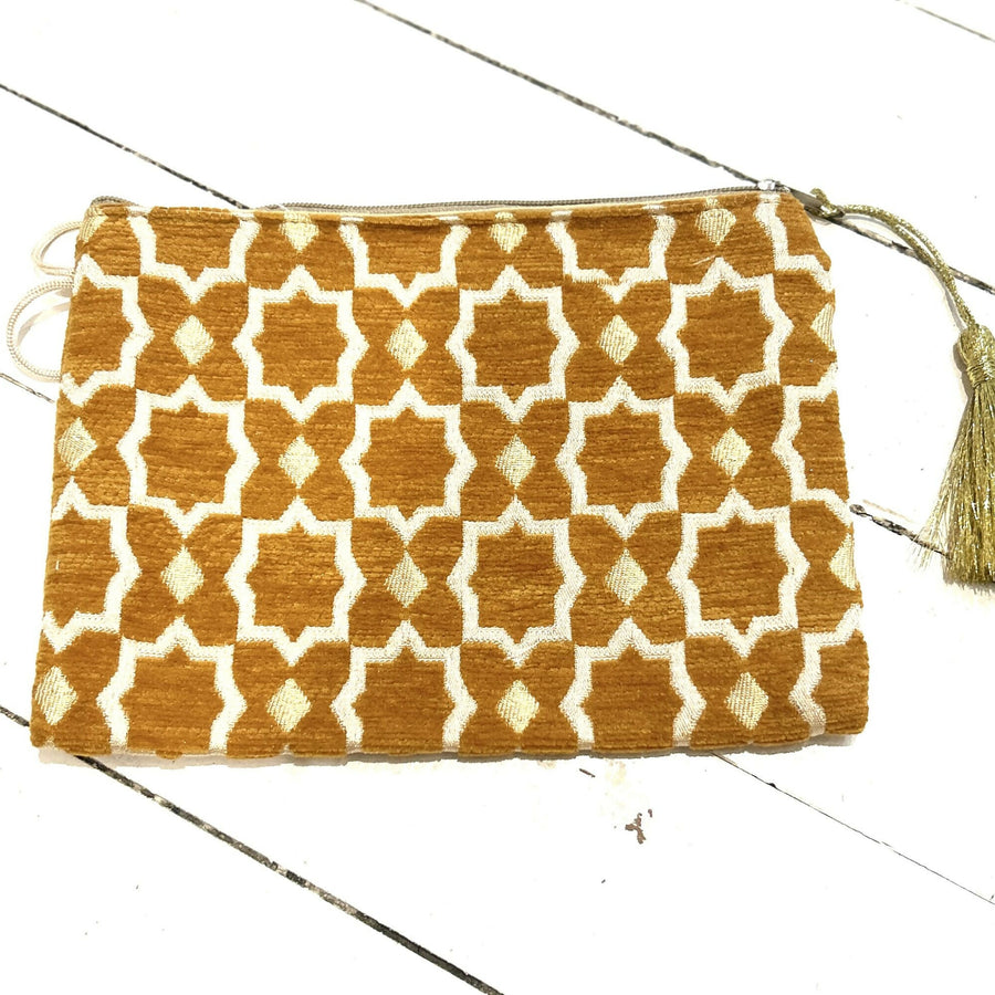 MyTindy Large mustard Moroccan pouch