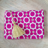 MyTindy Large pink Moroccan clutch bag, view 2
