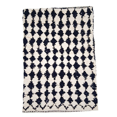MyTindy Moroccan wool Berber rug - Black and White