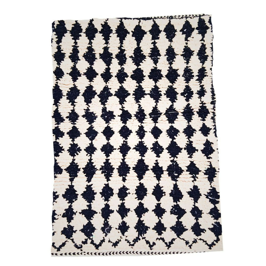 MyTindy Moroccan wool Berber rug - Black and White