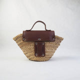 MyTindy Leather and Straw Belt Bag, view 2