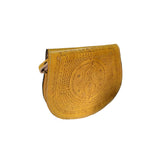 MyTindy Leather Black Cross Body Bag with Hamsa Engraving, view 4