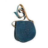 MyTindy Leather Black Cross Body Bag with Hamsa Engraving, view 6