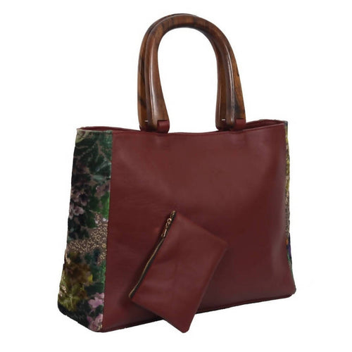 MyTindy Leather Burgundy Bag