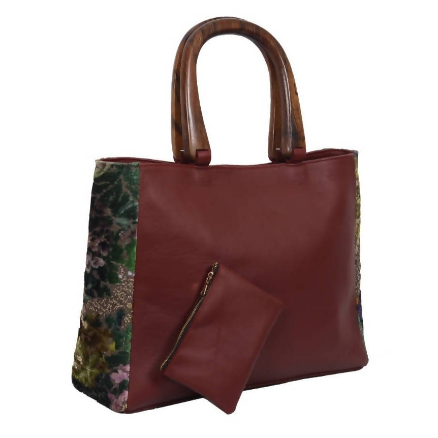 MyTindy Leather Burgundy Bag
