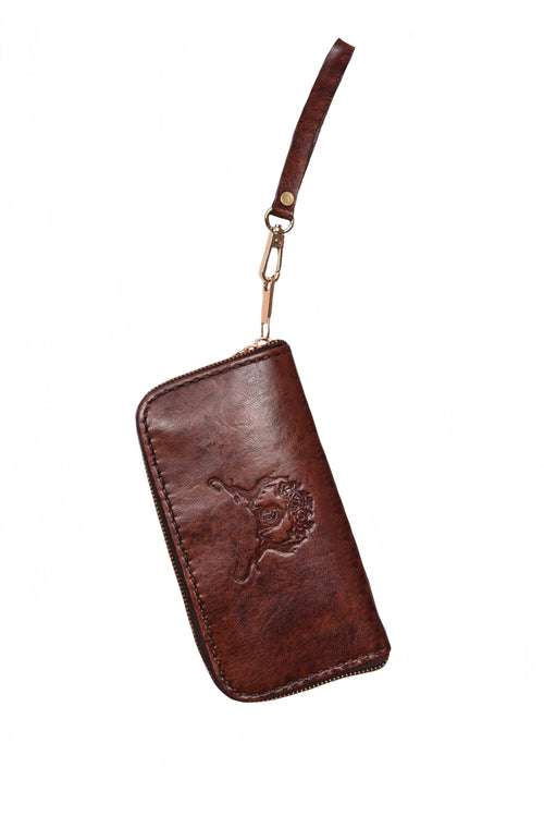 MyTindy Leather Double Zipper Wristband Wallet