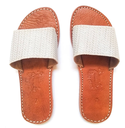 MyTindy Leather Off White Sandals