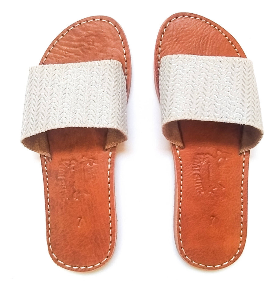 MyTindy Leather Off White Sandals