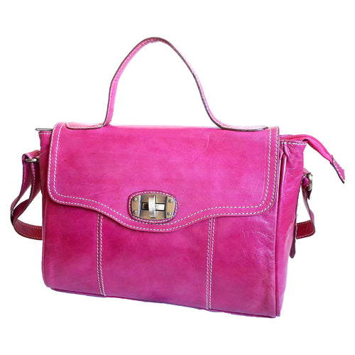 MyTindy Leather Women's Pink Handbag