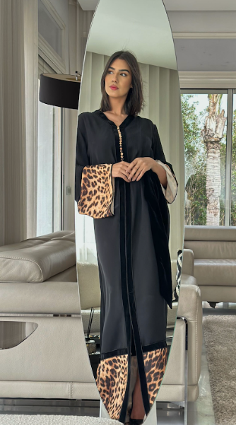MyTindy Leopard Gandoura Moroccan Dress
