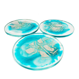 MyTindy Light Blue and Gold Resin Coasters, view 3