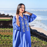 MyTindy Light Blue Djellaba with Pearls, view 2