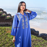 MyTindy Light Blue Djellaba with Pearls, view 3