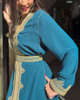 MyTindy Light Blue & Gold Kaftan, view 2