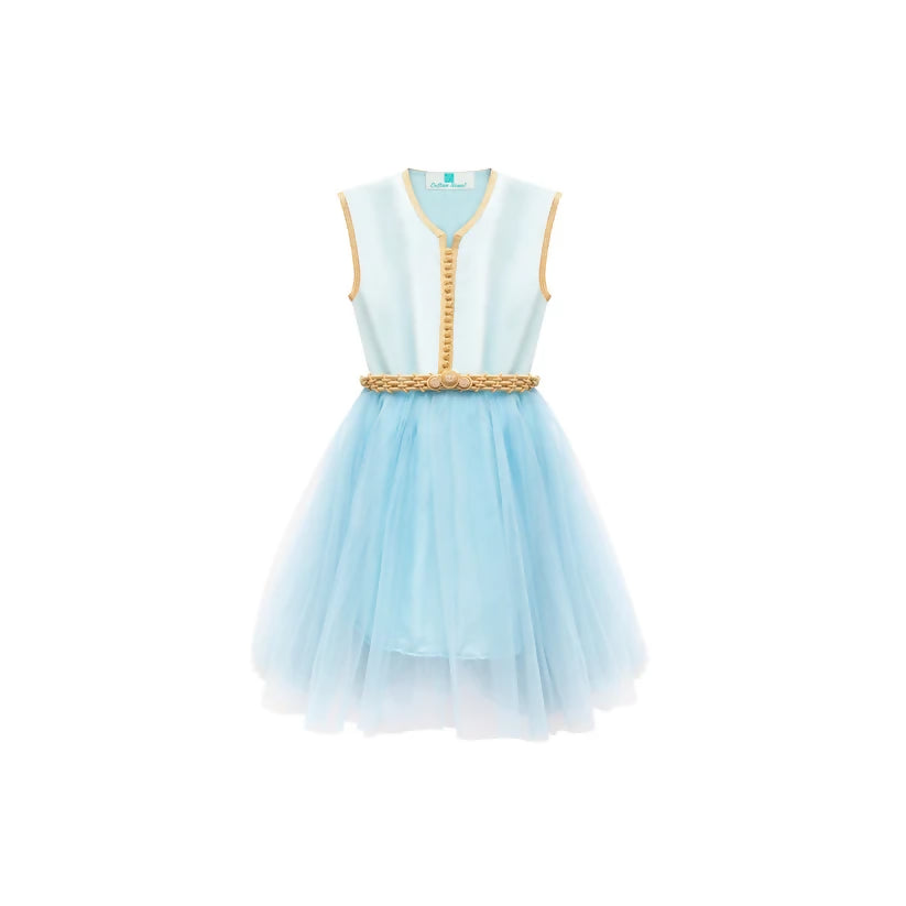 MyTindy Light blue Moroccan kaftan for girls kids