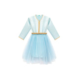 MyTindy Light blue Moroccan kaftan for girls kids, view 4