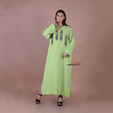 MyTindy Light Green Embroidered Djellaba, view 4