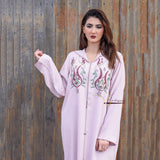 MyTindy Light Pink Embroidered Djellaba, view 2