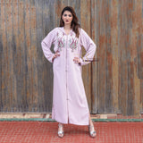 MyTindy Light Pink Embroidered Djellaba, view 3