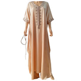 MyTindy Light Pink Satin Gandoura with bronze details, view 5