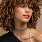 MyTindy Lines II Choker in Peach Royal Blue, view 2