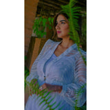MyTindy Long White Flower Dress, view 3