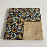 MyTindy Marrakech Ceramic tiles Hand painted backsplash tiles 4"x4" 100% Handmade for Bathroom Remodeling and kitchen Projects works wall and ground, view 5